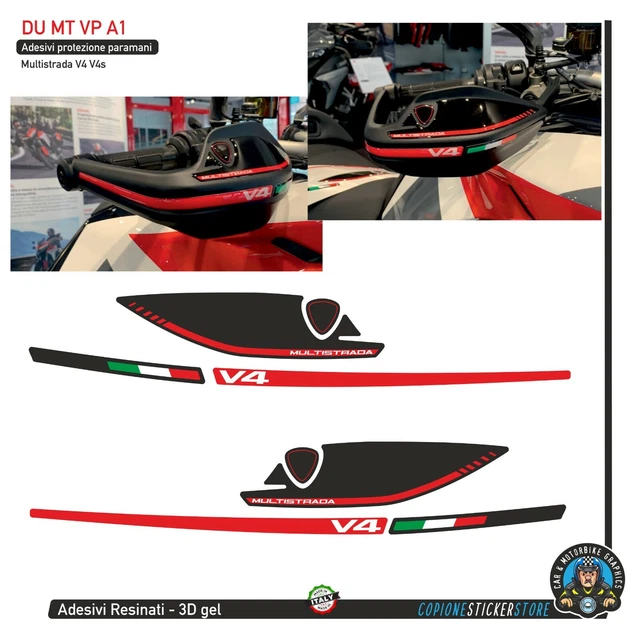 Protège-mains Moto Pour Ducati DesertX, Multistrada V4, Rally - Avec Extensions En Plastique ABS - Garde-mains Type H Noir/transparent - 2