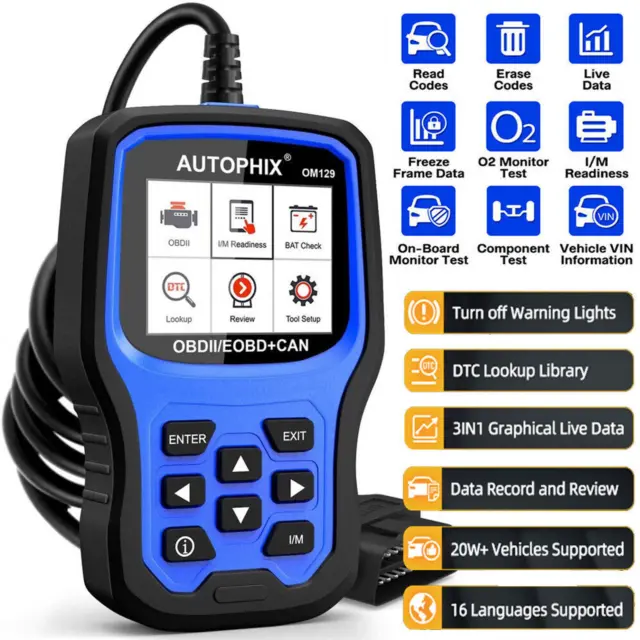 Autophix OM129 OBD2 Scanner Automotive Auto Diagnose Werkzeug ODB2 Code Reader