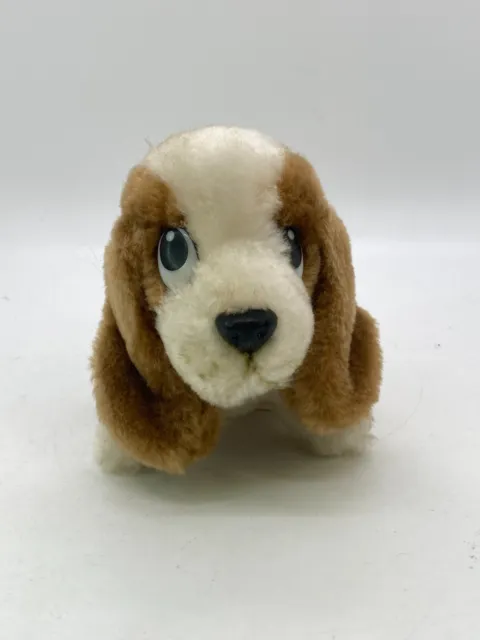 Vintage Mini Basset Hound Hush Puppies Plush Animal Toy - 4" Tall