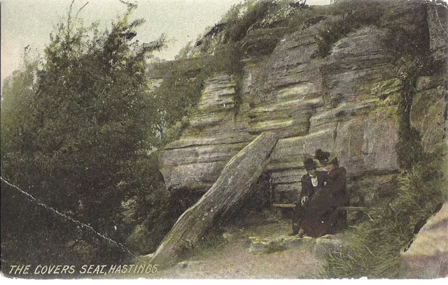 Scarce Old Postcard - The Lovers Seat - Hastings - Sussex 1906