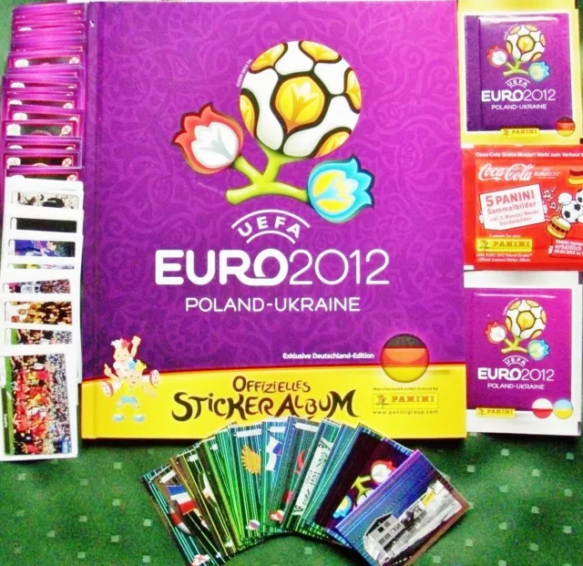 Panini Fußball EM 2012 Polen-Ukr. Komplett Satz alle 560 Sticker+Softcoveralbum