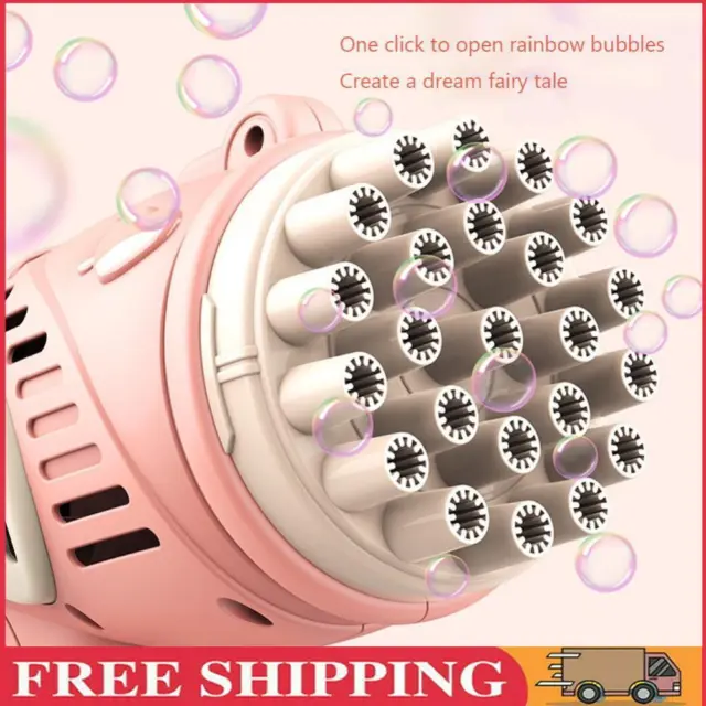 23 Holes Soap Water Bubble Machine Bubble Blower Maker Toy for Kid (B Pink)