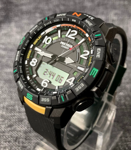 CASIO PRO TREK Prt-B50-1 Analog&Digital Bluetooth Steptracker Wr 100M ...