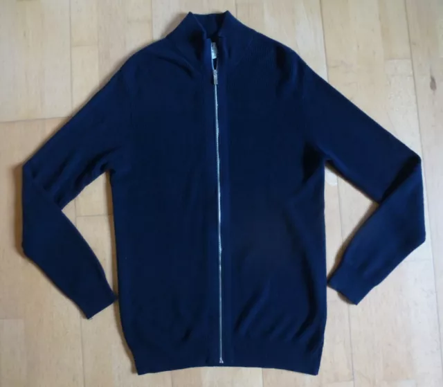 MENS SIZE M Medium Navy Blue 100 Cotton Knitted Cardigan Knitwear by F F Tesco 12.00 PicClick UK