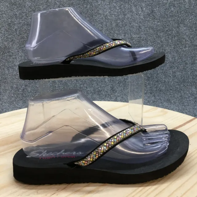 SKECHERS YOGA FOAM Sandals Womens 8 Cali Meditation Thong Black Toe Post  Beaded £26.34 - PicClick UK