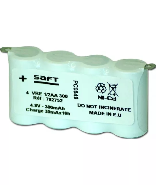 Batterie Ni-Cd 4.8V 1.6Ah 4VNT Cs1600 -CC-Clip 4.8 Saft (781548) - Vlad