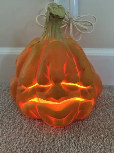 Rare Vintage 1995 Trendmasters Halloween Jack O' Lantern Foam Pumpkin Lighted