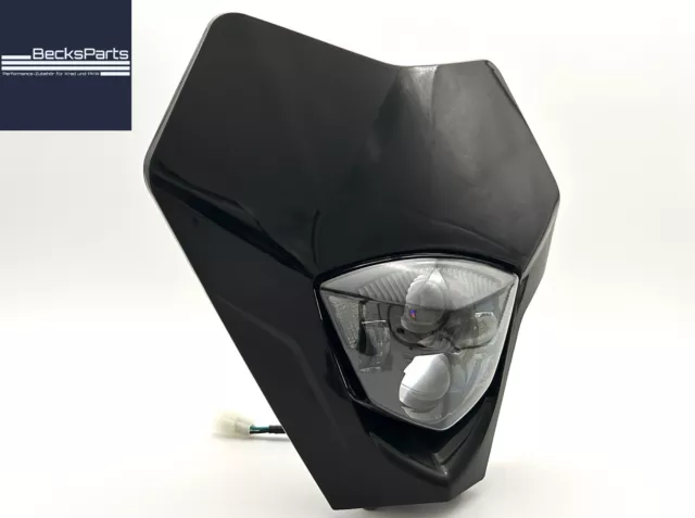 LED Scheinwerfer für GasGas EC F ink Lampenmaske Lampenhalter in schwarz mit ECE 2