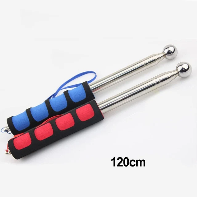 Lot De 2 Tiges Télescopiques En Acier Inoxydable – Pour Guides, Drapeaux, Activités Extérieures – Poignée éponge Confort – Longueur Réglable