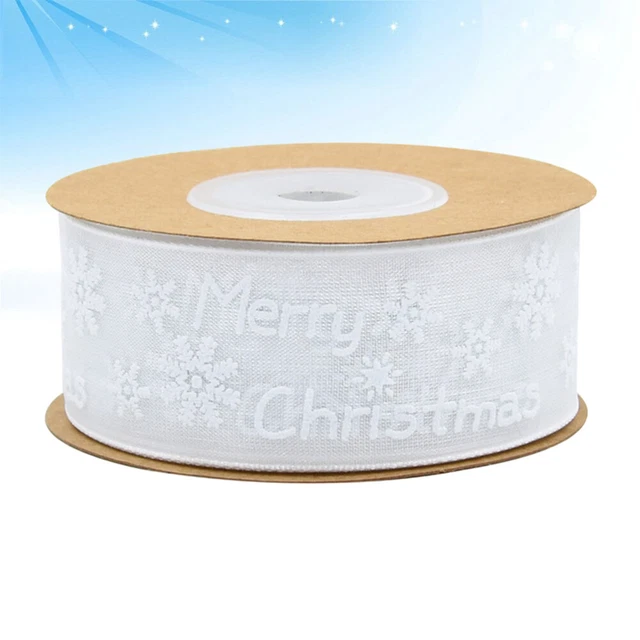2x Geschenk Verpackung Band Schneeflocke Grosgrain-Band Diy Handwerk Band 8