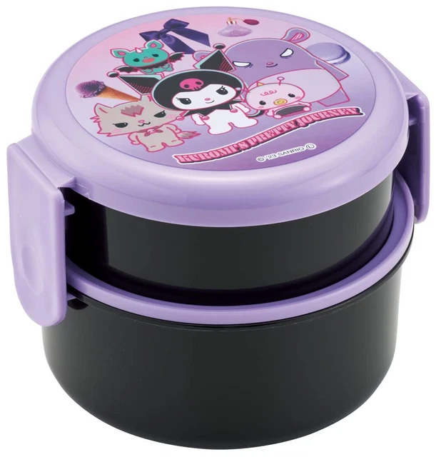Skater Bento Box Kuromi Pretty Journey - Sanrio 500ml 2 Tier Round Antibacterial