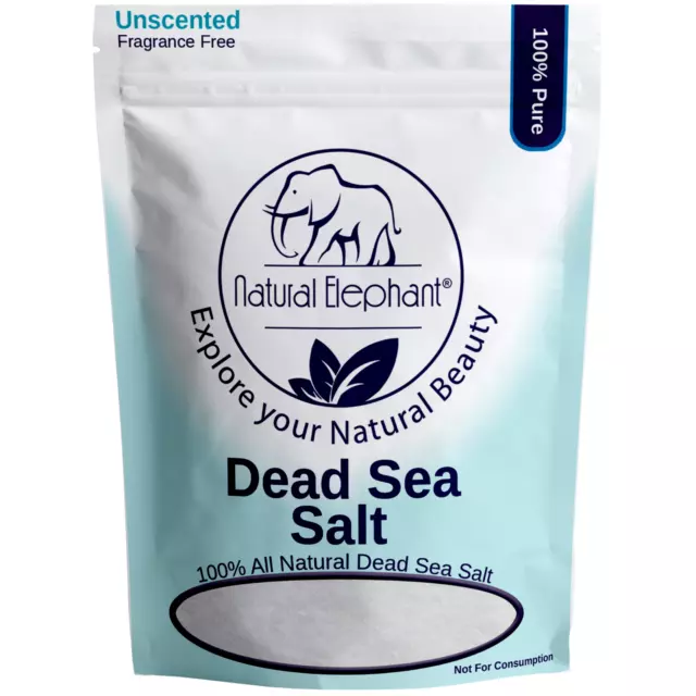 Natural Elephant Dead Sea Salt 100% Pure 1 lb, 2 lb, 5 lb, 10 lb Bag Fine Grain