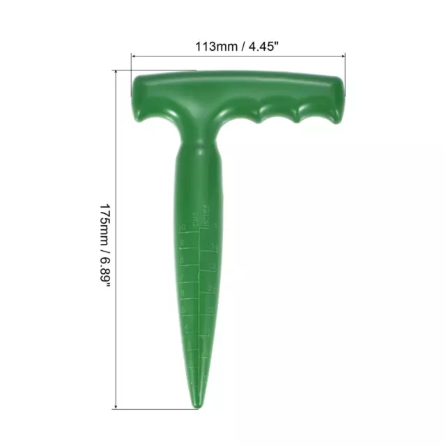 Plastic Hand Dibber with Handle, Sturdy Hand Held Bulb Planter, Green 5 Pack 2