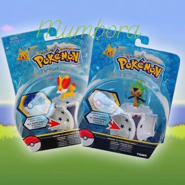 POKEMON THROW N POP | Poke Ball Fennekin & Chespin | NEW | Kids Toys | MUMBORA