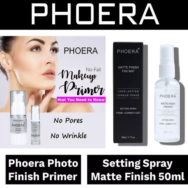 PHOERA Visage Maquillage Base & Fixation Spray Durable Pore Réparer Paquet