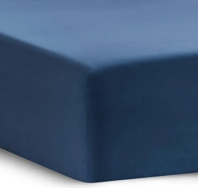 Lenzuola montate su letto in microfibra blu navy 122x190 cm piccole doppie