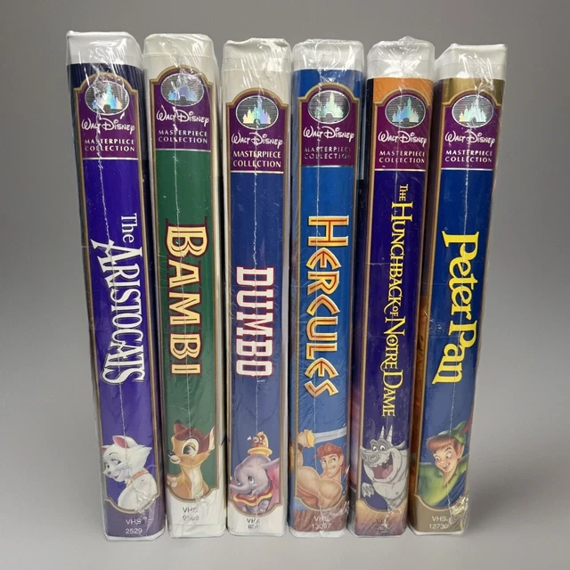 6 NEW SEALED Walt Disney Masterpiece Collection VHS Clamshells Bambi ...