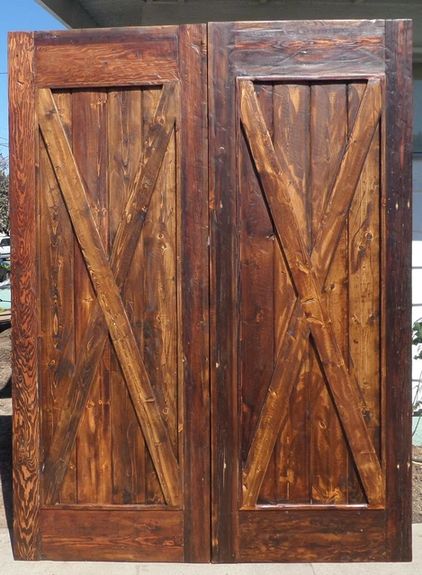 Rustic reclaimed lumber double full X you choose size barn doors Farmhouse