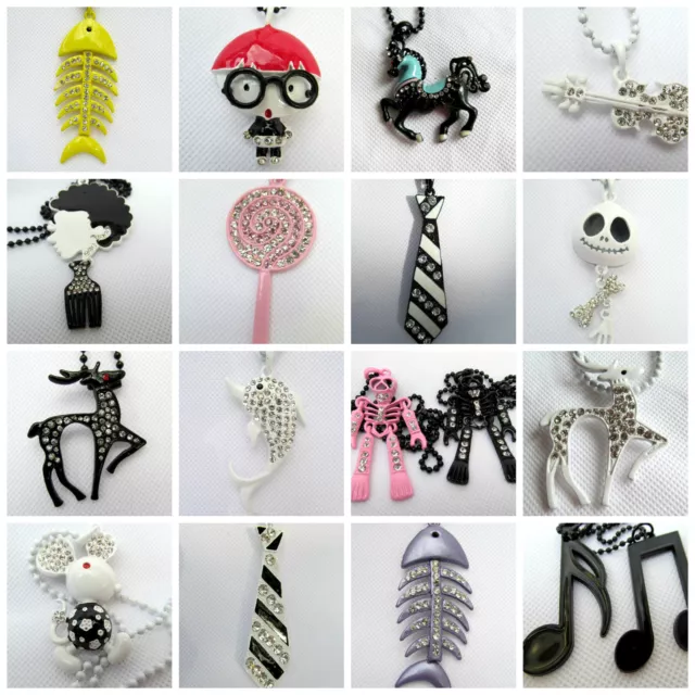 Urban Hip-Hop Style Novelty Necklaces Various Designs: Music Lollipop Skull Gift