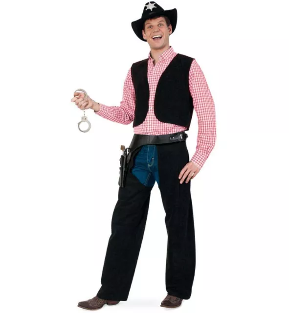 Kostüm Cowboy schwarz 2-tlg Indianer Karneval Wilder Westen Fasching Sheriff