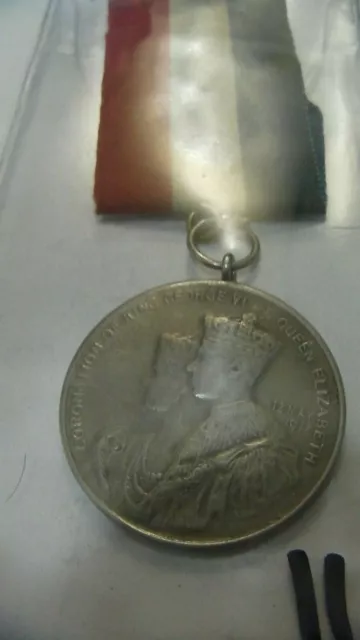 Medal  Geo V.  Coronation  Geo. V.  May 1937  With Ribbon  No.11 2