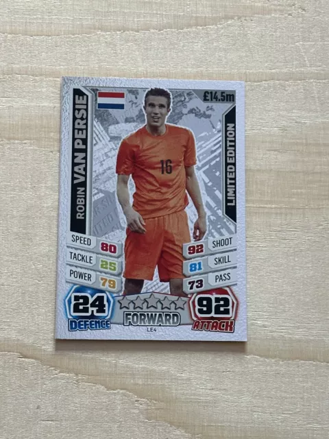 Match Attax England 2014 Robin Van Persie Silver Limited Edition No Le4S