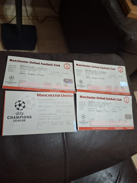 European UEFA Competition Tickets / Stubs – Rare Matches: Vardar, Atletico, Benfica, Rangers, Dortmund, Madrid – Choose From List 2