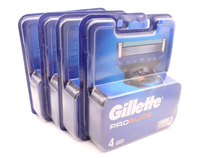 Paquete de 4x4 Gillette ProGlide genuino 16 piezas nuevo y sellado - Hecho en Alemania