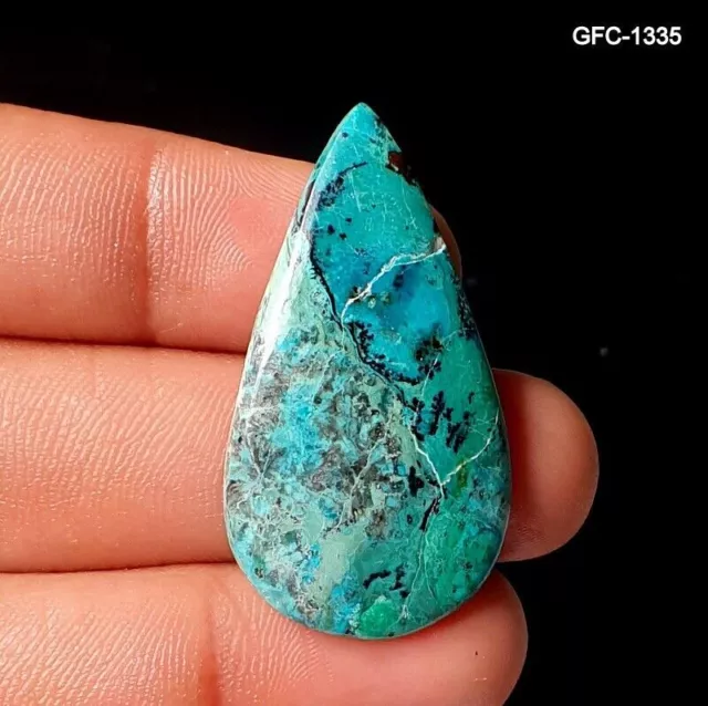 Lovely Blue Chrysocolla Cabochon - Natural Chrysocolla Loose Gemstone 3