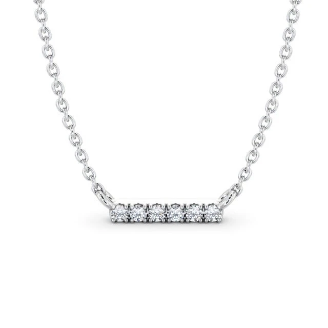 0.05 CT SI Bar Style Lab-Grown Diamond Pendant 18K White Gold