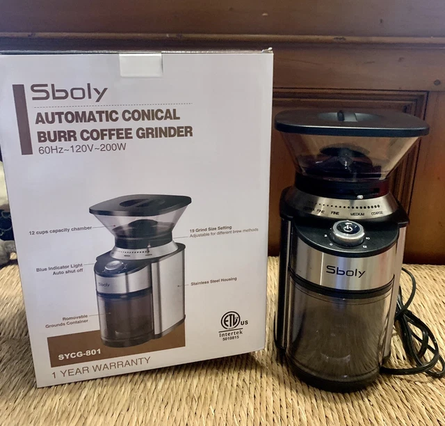 SBOLY AUTOMATIC CONICAL Burr Coffee Grinder SYCG801 36.50 PicClick
