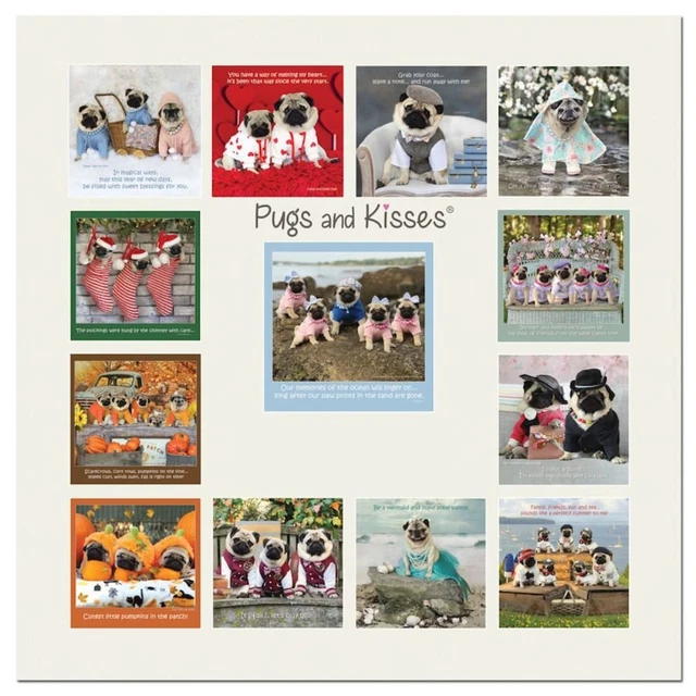 DOG 2024 MONTHLY Calendar Organiser Monthly Planner Pug Wall Calendar