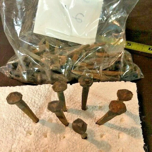 2" Rose head 50 nails antique square wrought iron vintage rustic Decorative look