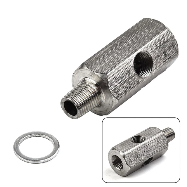 Sensore di pressione olio 304 acciaio inox 18 migliorato t-shirt raccordo turbo feed line