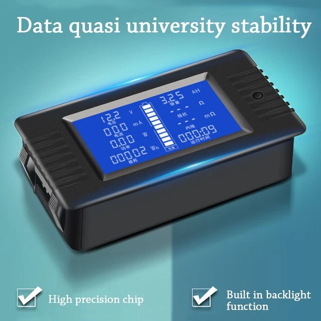 DC 0-200V 300A Tester Batteria Auto Digitale-Voltmetro-Ampere Metro-Monitor