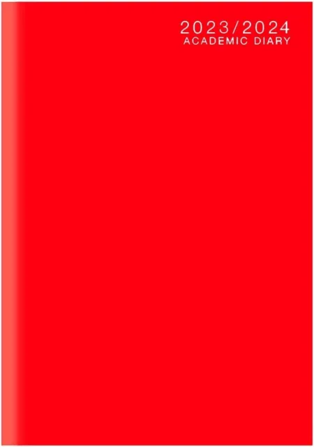 2023-2024 Academic Student Diary A5 Week to View Case-bound Red
