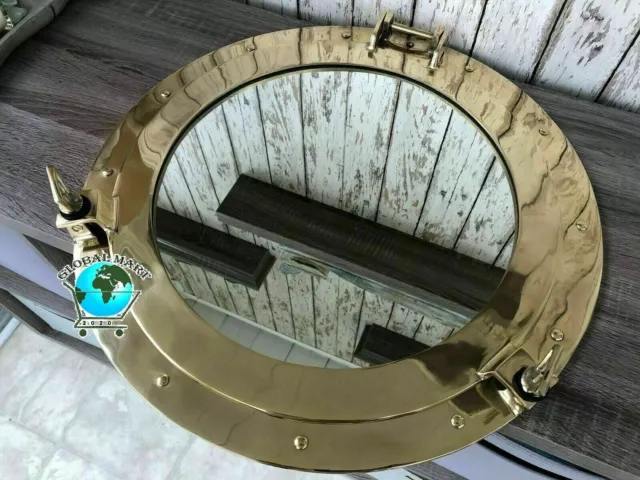 20 " Messing Bullauge Spiegel Nautisch Schiff Fenster Heim Wand Dekorativ