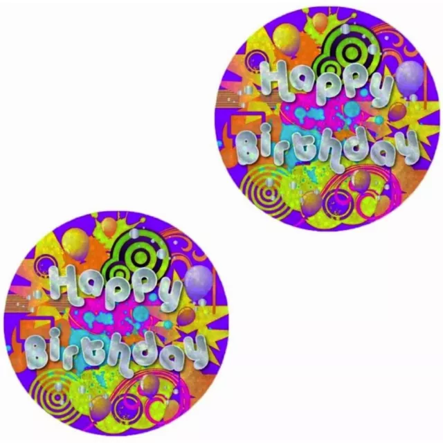 Amscan Holographic Happy Birthday Badge (SG25040)