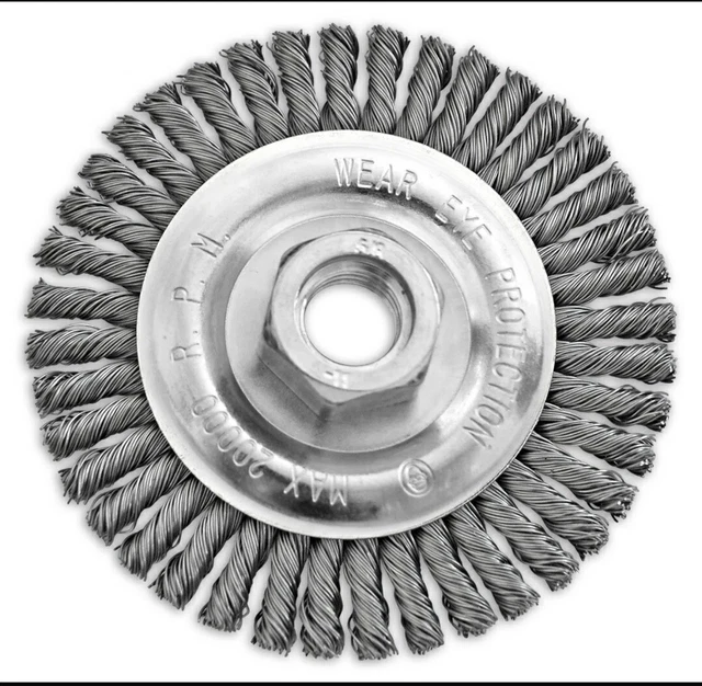 Cuerda de acero al carbono 4"" x 3/16"" x 5/8-11"" .020"" cuentas nudo torcido rueda fo