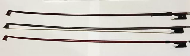 Lot Of 3 Violin Bows  1-Trademark Nippon, 1-Made In Japan, 1-Unmarked 2