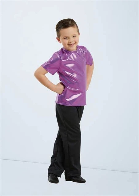 Boys Dance Costume Shirt Purple Metallic Size SC 6/6X