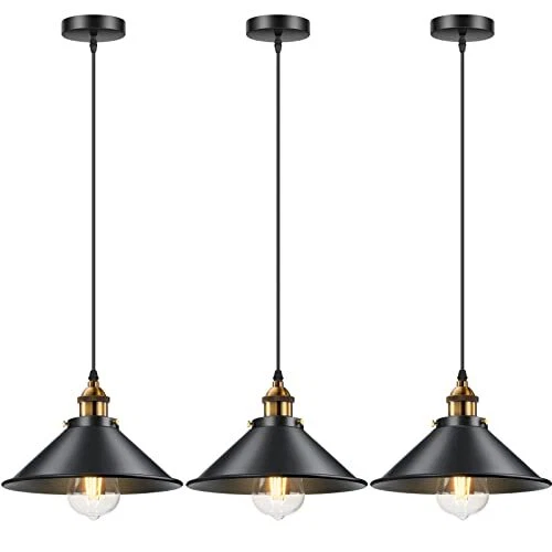 Industrial Pendant Light E26 E27 Base, Vintage Hanging Pendant Lights Retro P...