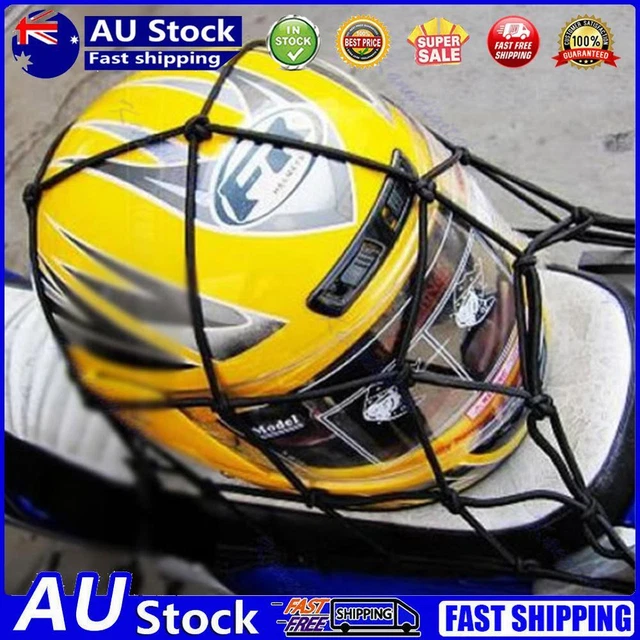 Motorcycle 6 Hooks Hold down Fuel Tank Luggage Net Mesh Web Bungee Black