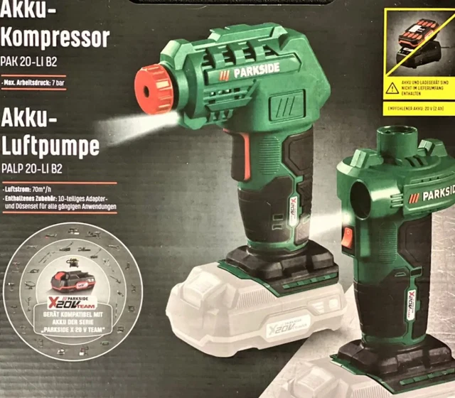 PARKSIDE CORDLESS COMPRESSOR PAK 20Li B2 Cordless Air Pump PALP 20Li