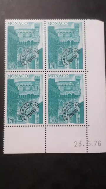 Ecke Date' Monaco 1976, Briefmarke Abgestempelt '45, Tour Uhr, Neu, MNH