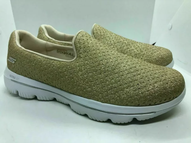 RRP: £61 SKECHERS Gowalk Evolution Ultra Shining Trainers Size 8/41 Gold in  VGC £22.90 - PicClick UK