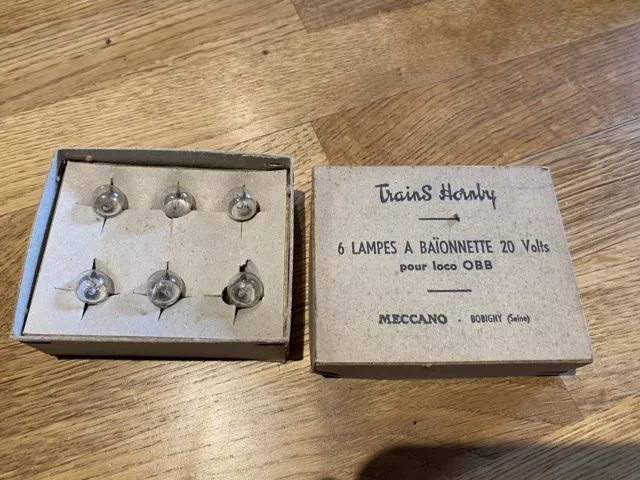 HORNBY, Meccano, Boites 6 Lampes Loco OBB Neuf En Boîte, Échelle O, 100% Ancien