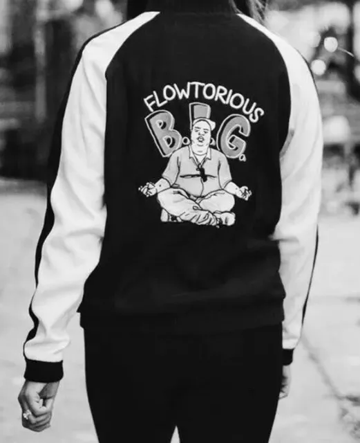 NWT Biggie as Yogi Studio Y7 $250 BomberJacket Size Large Black & White
