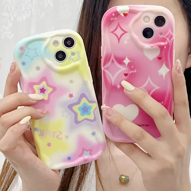 For iPhone Samsung Xiaomi Hot Cute Cream Edge Girl Soft Silicone Case Cover Back