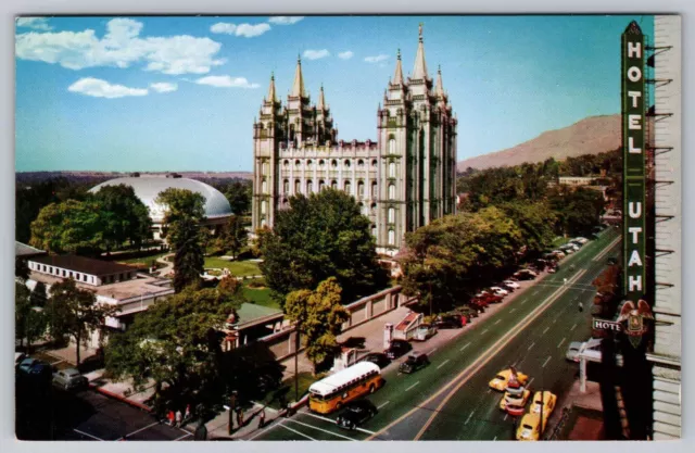 Temple Square Aerial Scenic View Salt Lake City Utah UT